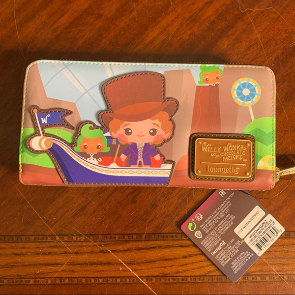 NWT Loungefly Willy Wonka and the Chocolate Factory Mini Backpack & Wallet Set - Picture 14 of 16